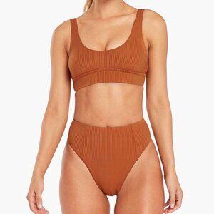 Vitamin A Sienna High Waist Bottom - Chai EcoRib Small